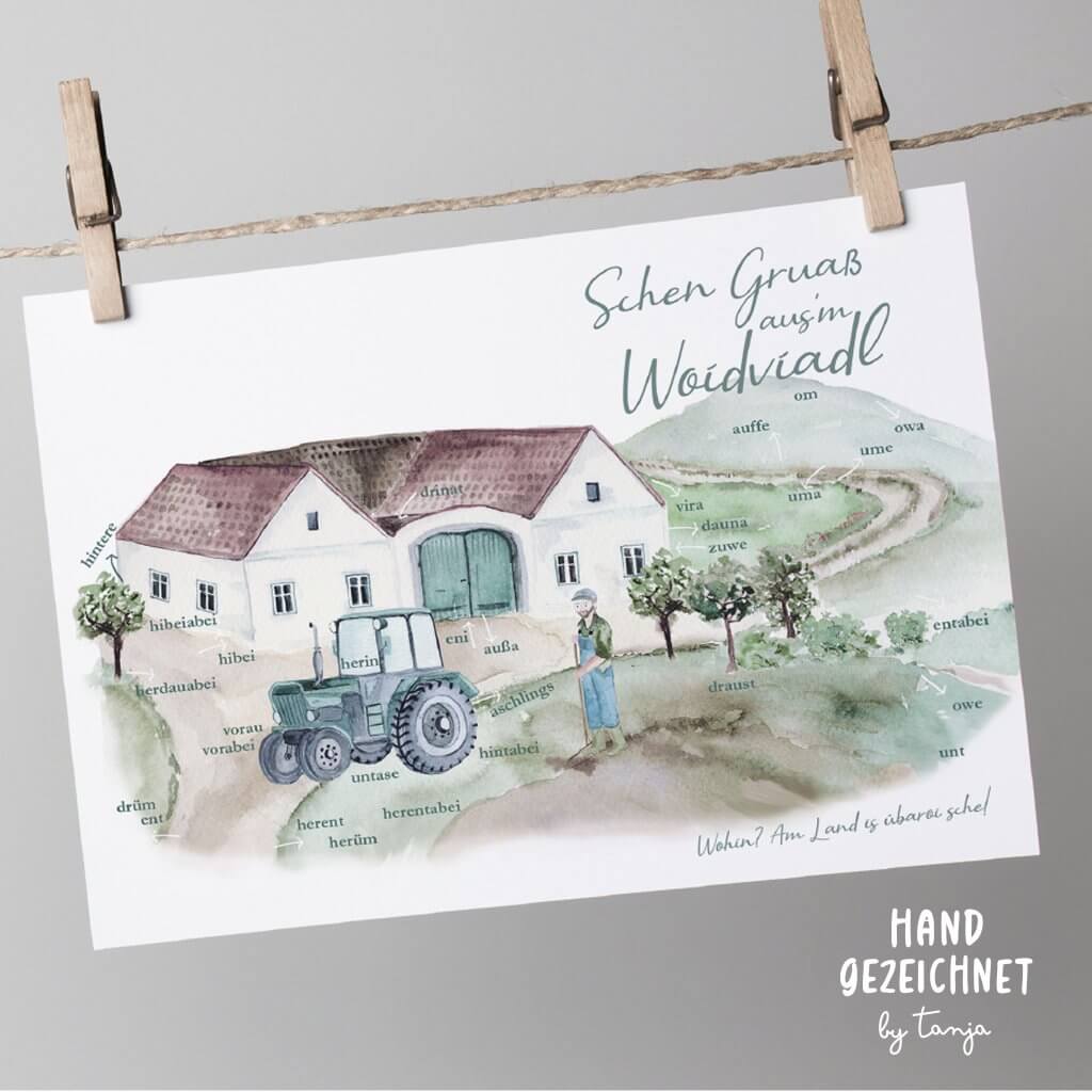 Postkarte Waldviertler Dialekt