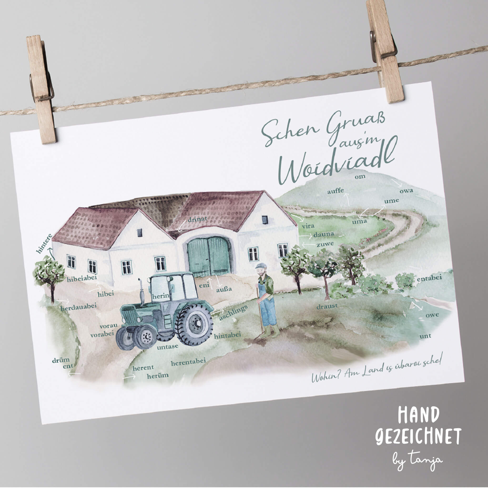 Postkarte Waldviertler Dialekt