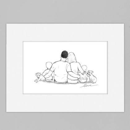 Familienportrait schwarz weiß