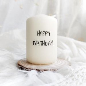Kerze klein „HAPPY BIRTHDAY!“