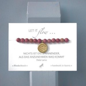 Rhodochrosit  Armband mit Lotusanhänger 6mm
