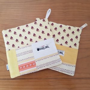 Topflappen gelb, 2er Set