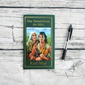 Notizbuch aus altem Buch „Vermächtnis des Inka“
