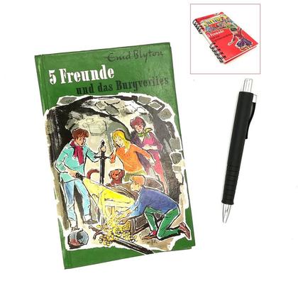 Notizbuch aus altem Buch "5 Freunde und das Burgverlies"