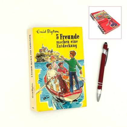 Notizbuch aus altem Buch "5 Freunde machen eine Entdeckung""