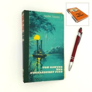 Notizbuch aus altem Buch „Tom Sawyer“
