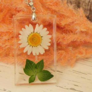 Kette Blume „Margerite weiss“ länglich