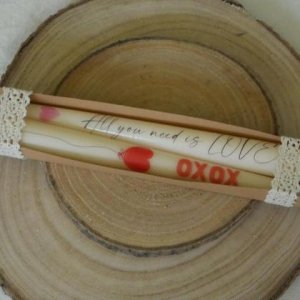 Kerze mit Spruch weiß lang