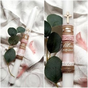 TAUFKERZE/Stabkerze „NELIA“ inkl. Aufbewahrungsschachtel