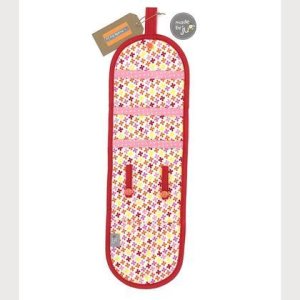 SPANGENTASCHE – mit Drucknopf/Aufhängeschlaufe – Muster rosa/rot/gelb/weiss