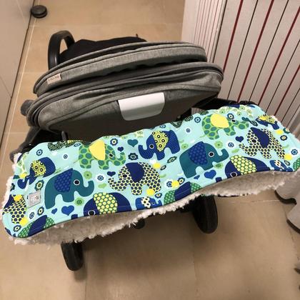 KINDERWAGEN- MUFF SOFTSHELL - ELEFANTEN MINT