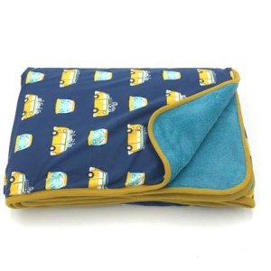 KUSCHELDECKE RIESENGROSS (ca.130x190cm) – Busse blau/gelb/mint