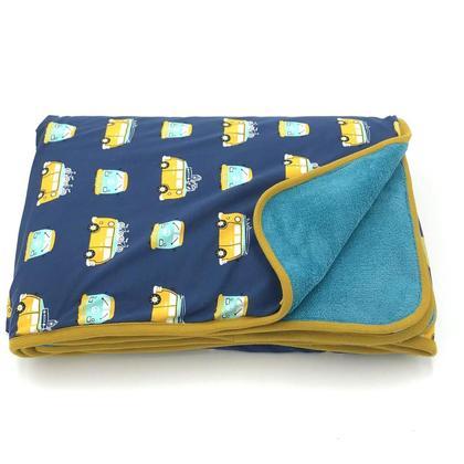 KUSCHELDECKE RIESENGROSS (ca.130x190cm) - Busse blau/gelb/mint