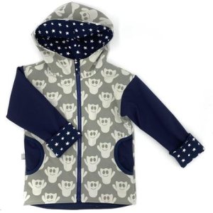 SOFTSHELL – JACKE 116/122/128 „GEISTER grau/blau“