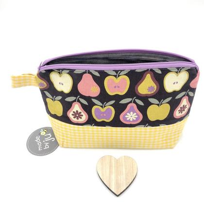 KOSMETIKTASCHE/NECESSAIRE - Äpfel bunt/gelb