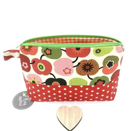KOSMETIKTASCHE/NECESSAIRE - Äpfel bunt/rot