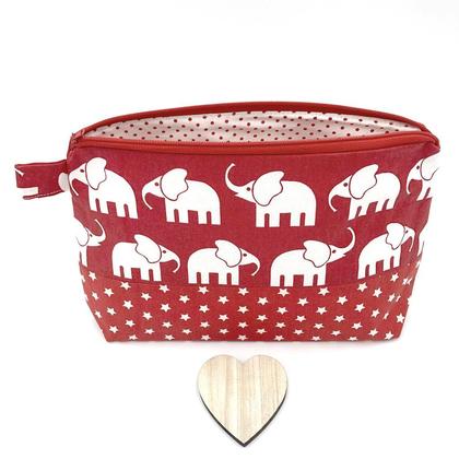 KOSMETIKTASCHE/NECESSAIRE - Elefanten rot