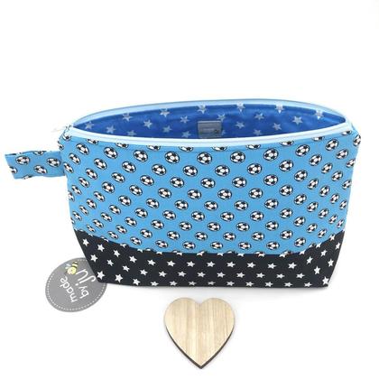 KOSMETIKTASCHE/NECESSAIRE - Fussball blau