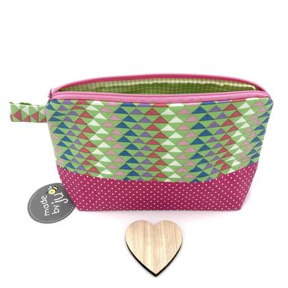 KOSMETIKTASCHE/NECESSAIRE - Muster rosa