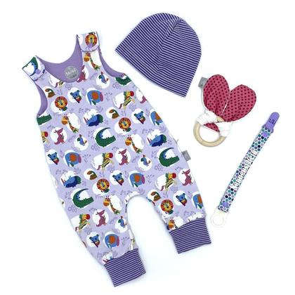 GESCHENKBOX Baby 4- teilig - Tiere lila