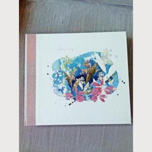 Notizblock im Umschlag „Blumen coral“