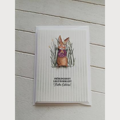 Osterkarte Hase Aquarell "violett"