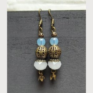 Ohrringe Vintage-Style – weiss