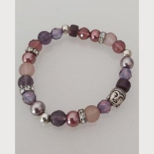 Armband aus Glasperlenmix – mit Buddha