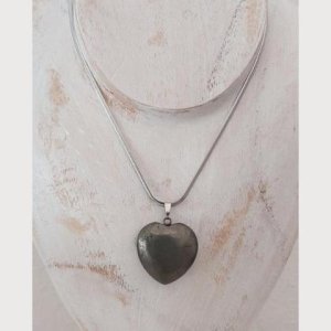 Halskette Edelstahl – mit Pyrit Herz