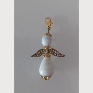 Anhänger Engel – Schutzengel – Perlenengel – gold-weiss