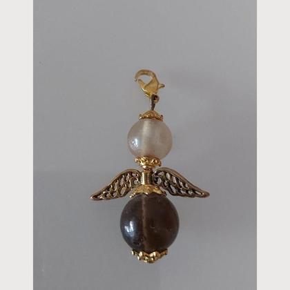 Anhänger Engel - Schutzengel - Perlenengel - gold-braun
