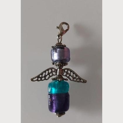Anhänger Engel - Schutzengel - Perlenengel - silber-violett