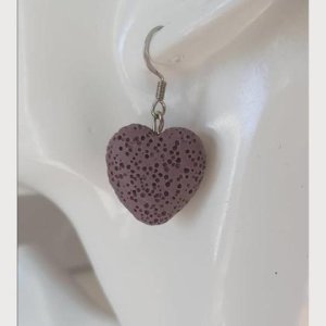 Ohrringe Lava-Herzen – violett
