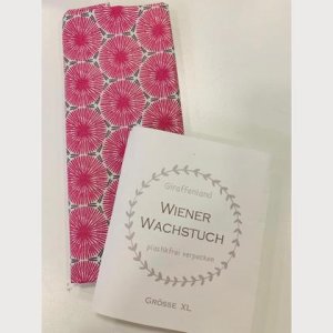 Wiener Wachstuch Gr. XL Kreis Muster pink
