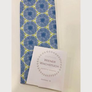 Wiener Wachstuch Gr. M Kreis Muster blau