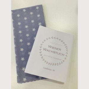 Wiener Wachstuch Gr. M Sterne blau
