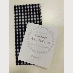 Wiener Wachstuch Gr. S Karo groß schwarz