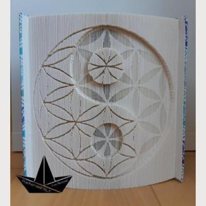 Blume des Lebens mit Yin Yang – gefaltetes Buch