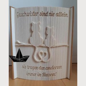 Geschwisterliebe – gefaltetes Buch