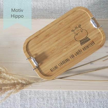 Brotdose groß Kinder (Motiv Hippo)