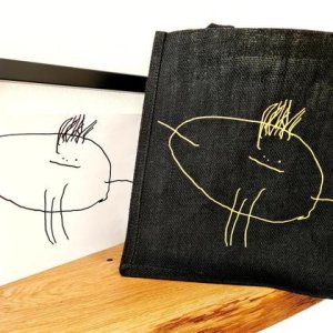 Jute-Shopper Schwarz