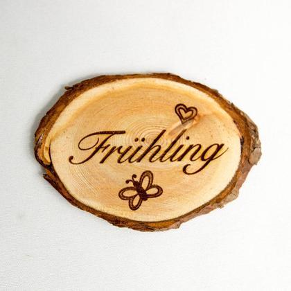 Gravierte Astscheibe "Frühling"