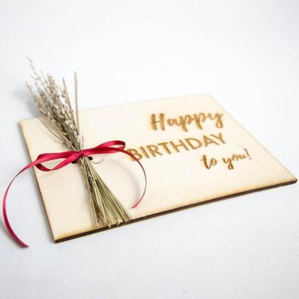 Holzkarte "Happy Birthday to you"