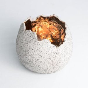 Windlicht-Kugel in Steinoptik – groß