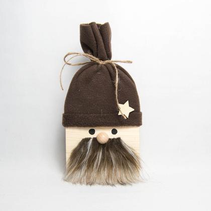 Weihnachts-Wichtel mit brauner Mütze - klein