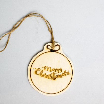 Weihnachts-Geschenksanhänger aus Holz - natur