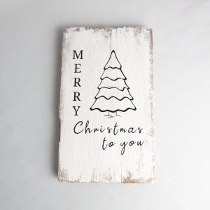 Weihnachtliches Treibholz-Schild „Merry Christmas“