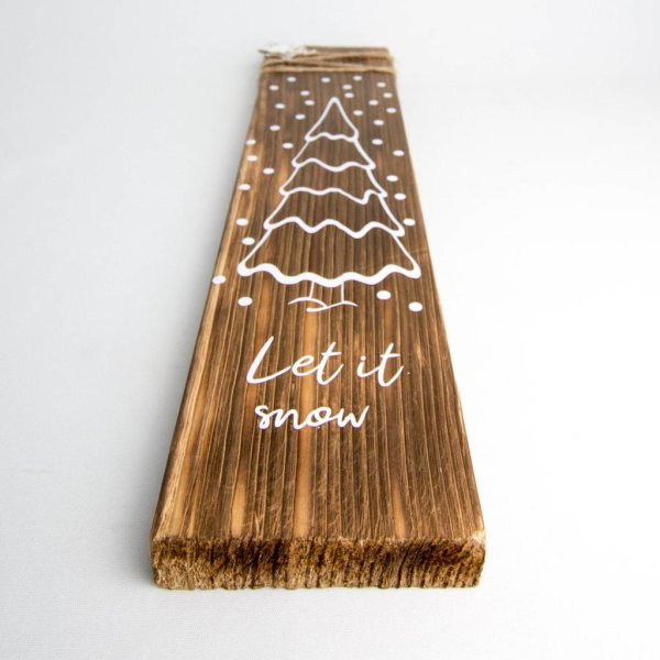 Weihnachtliches Holzschild "Let it snow" - Image 3