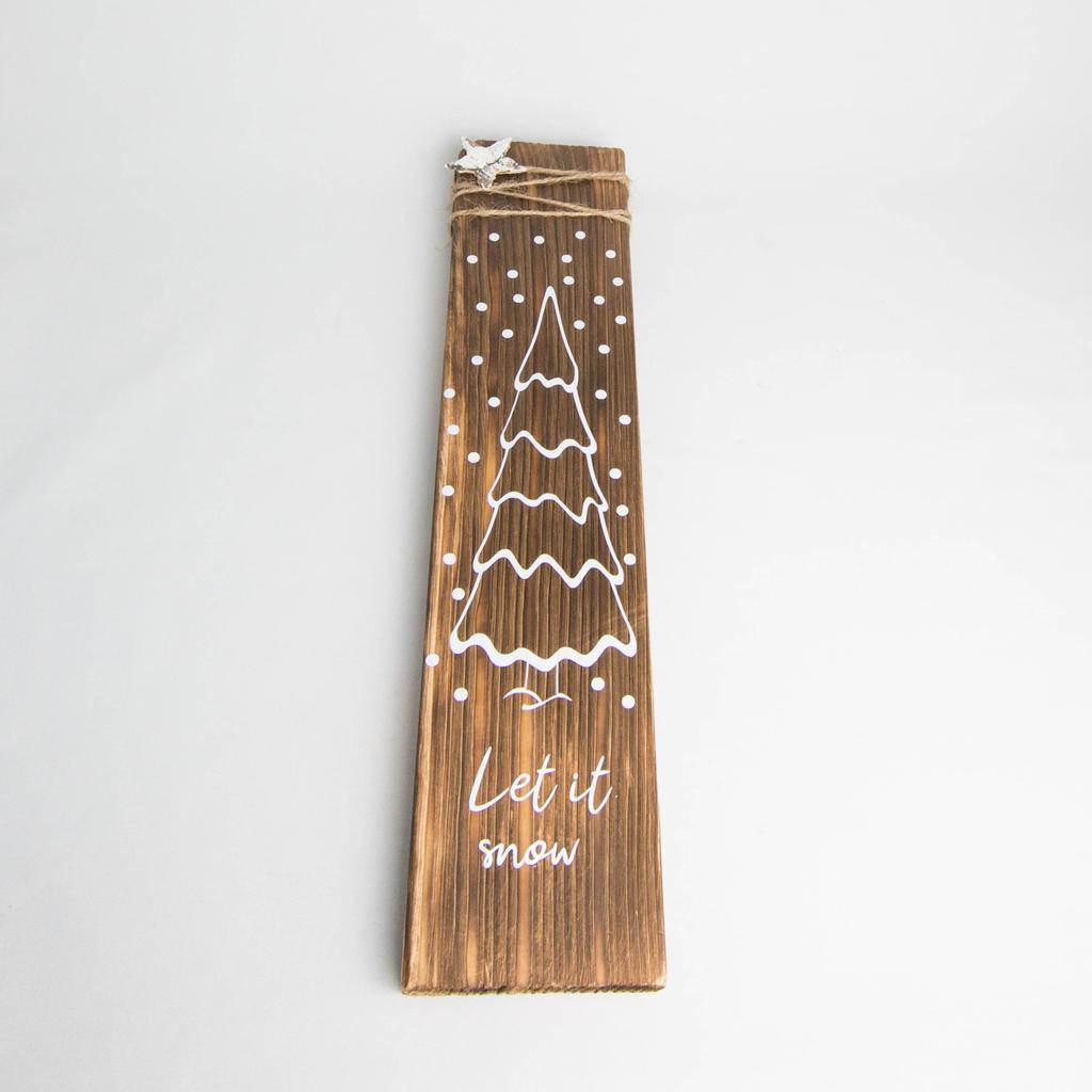 Weihnachtliches Holzschild "Let it snow"