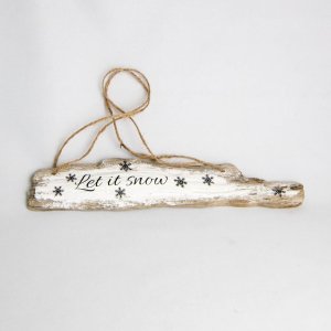 Treibholz-Schildchen „Let it snow“